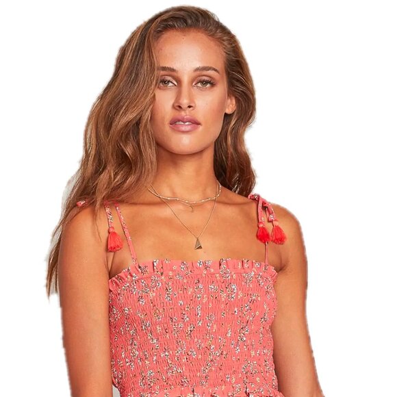 Anthropologie NEW Lost + Wander Adventures Floral Tie Shoulder Maxi Dress, Sz XS - Picture 4 of 16